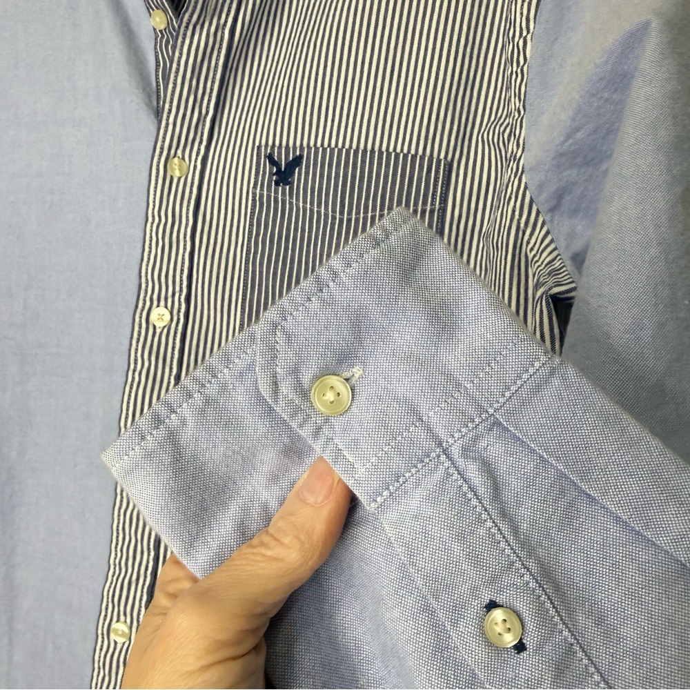 AEO Classic fit mixed pattern button down shirt s… - image 5